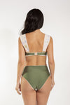 Bottom estampado alto reversible verde eucalipto flores playa 
