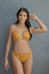Top leopardo amarillo mujer estampado detalles playa