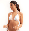 Top mykonos reversible rayas flores triangulo playa