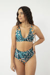 Top safari reversible negro y estampado mujer playa